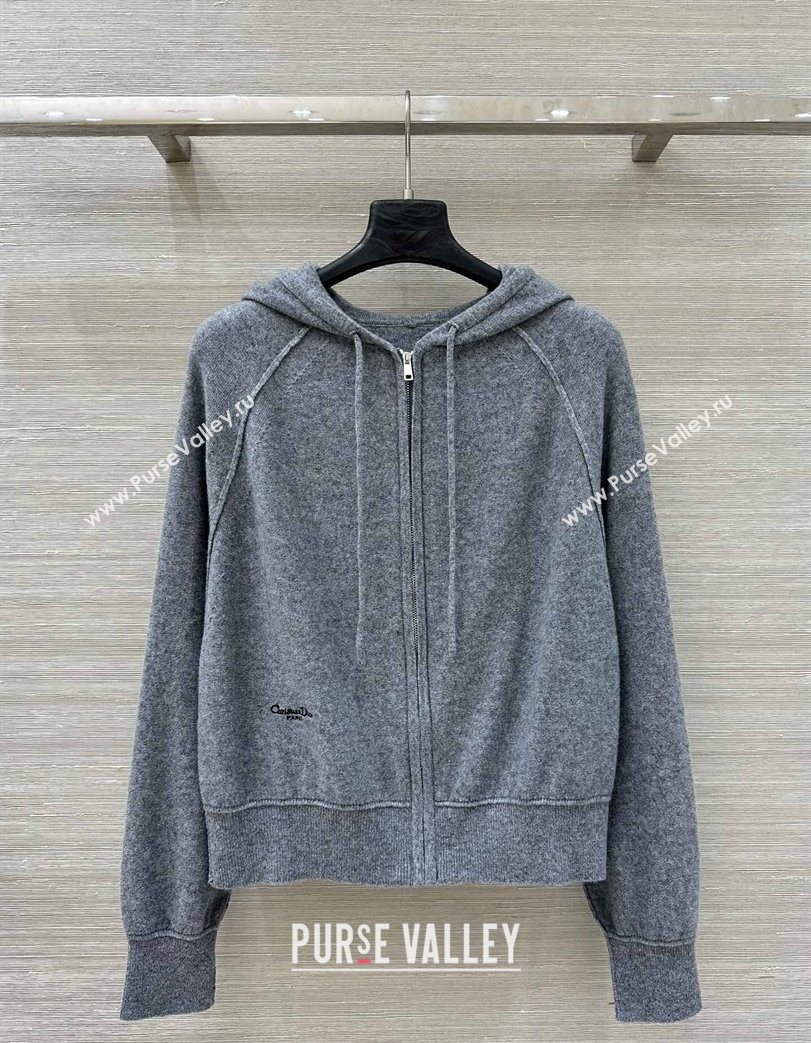 Dior Wool Cashmere Cardigan Grey 2025 DR110616 (QI-251106016)
