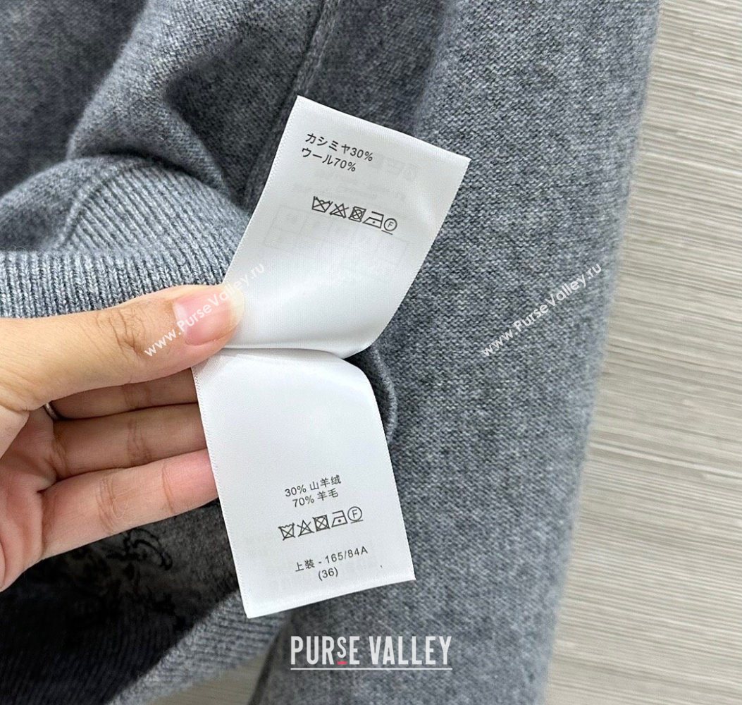 Dior Wool Cashmere Cardigan Grey 2025 DR110616 (QI-251106016)