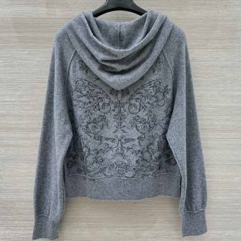 Dior Wool Cashmere Cardigan Grey 2025 DR110616 (QI-251106016)