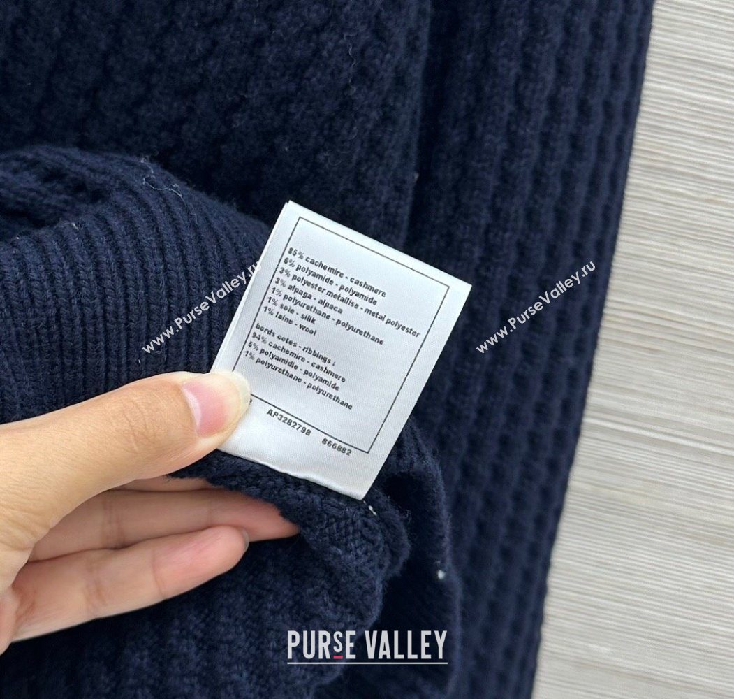 Chanel Cashmere Blend Sweater Blue 2025 CH110622 (QI-251106022)