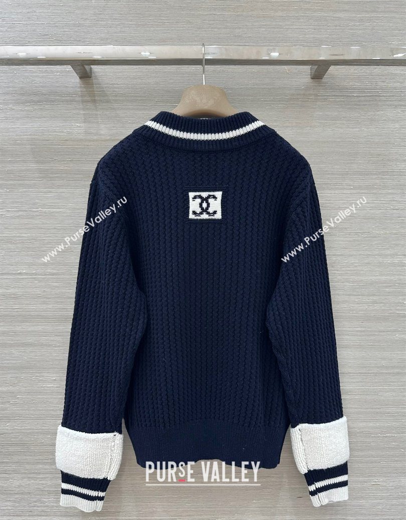 Chanel Cashmere Blend Sweater Blue 2025 CH110622 (QI-251106022)