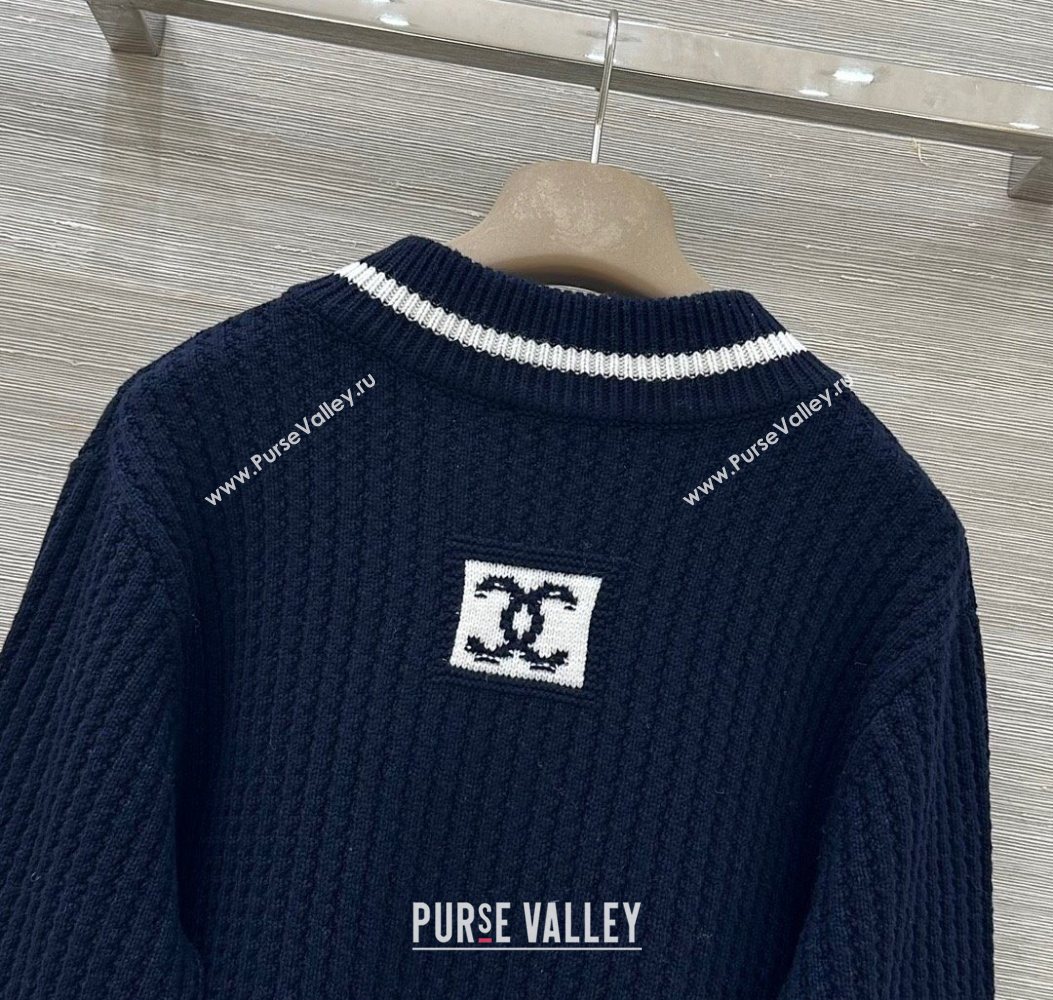 Chanel Cashmere Blend Sweater Blue 2025 CH110622 (QI-251106022)