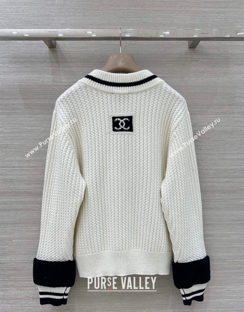 Chanel Cashmere Blend Sweater White 2025 CH110622 (QI-251106023)