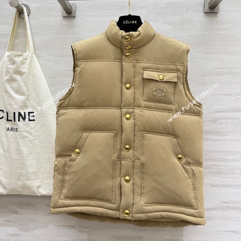 Celine Down Vest Beige 2025 CE110602 (QI-251106004)
