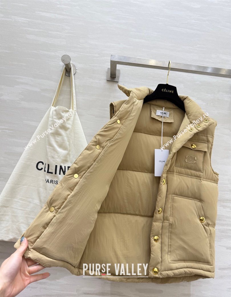 Celine Down Vest Beige 2025 CE110602 (QI-251106004)