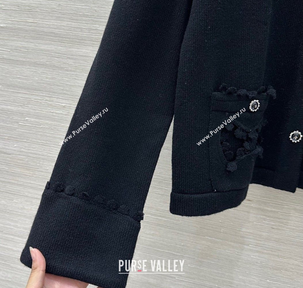 Chanel Wool Blend Cardigan Black 2025 CH110605 (QI-251106005)