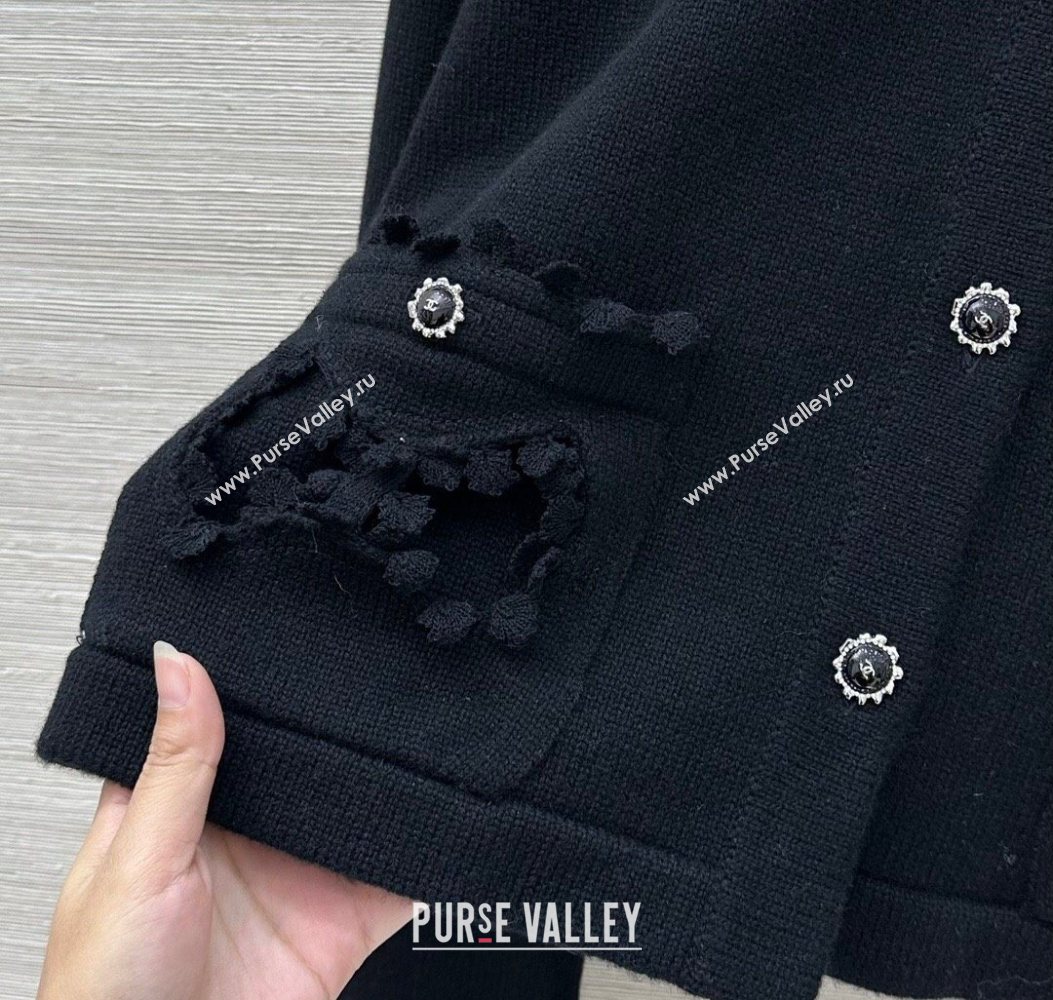 Chanel Wool Blend Cardigan Black 2025 CH110605 (QI-251106005)