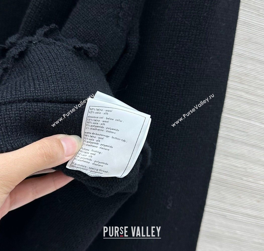 Chanel Wool Blend Cardigan Black 2025 CH110605 (QI-251106005)