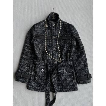 Chanel Cashmere Blend Long Jacket Black 2025 CH110607 (QI-251106007)