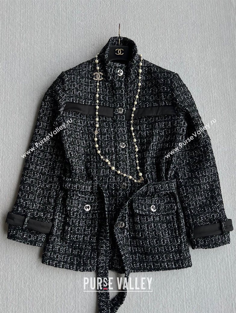 Chanel Cashmere Blend Long Jacket Black 2025 CH110607 (QI-251106007)