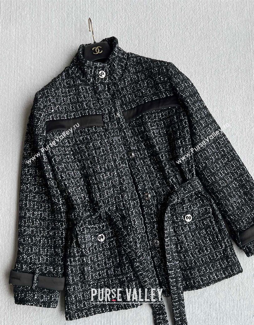 Chanel Cashmere Blend Long Jacket Black 2025 CH110607 (QI-251106007)