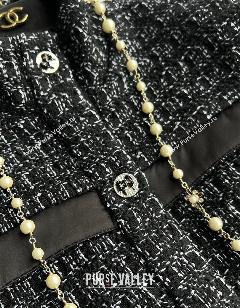 Chanel Cashmere Blend Long Jacket Black 2025 CH110607 (QI-251106007)