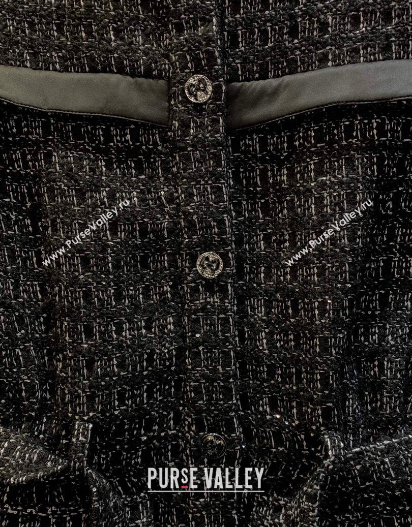 Chanel Cashmere Blend Long Jacket Black 2025 CH110607 (QI-251106007)