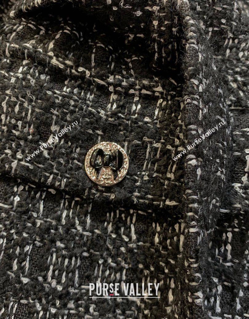 Chanel Cashmere Blend Long Jacket Black 2025 CH110607 (QI-251106007)