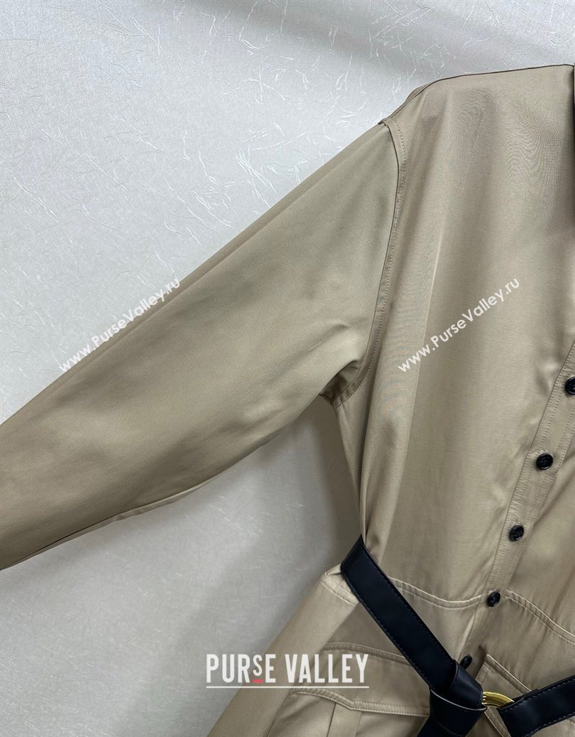 Celine Cotton Long Shirt Khaki 2025 CE110612 (QI-251106012)