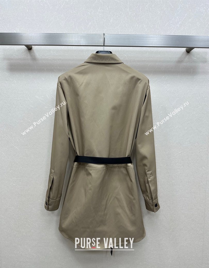 Celine Cotton Long Shirt Khaki 2025 CE110612 (QI-251106012)