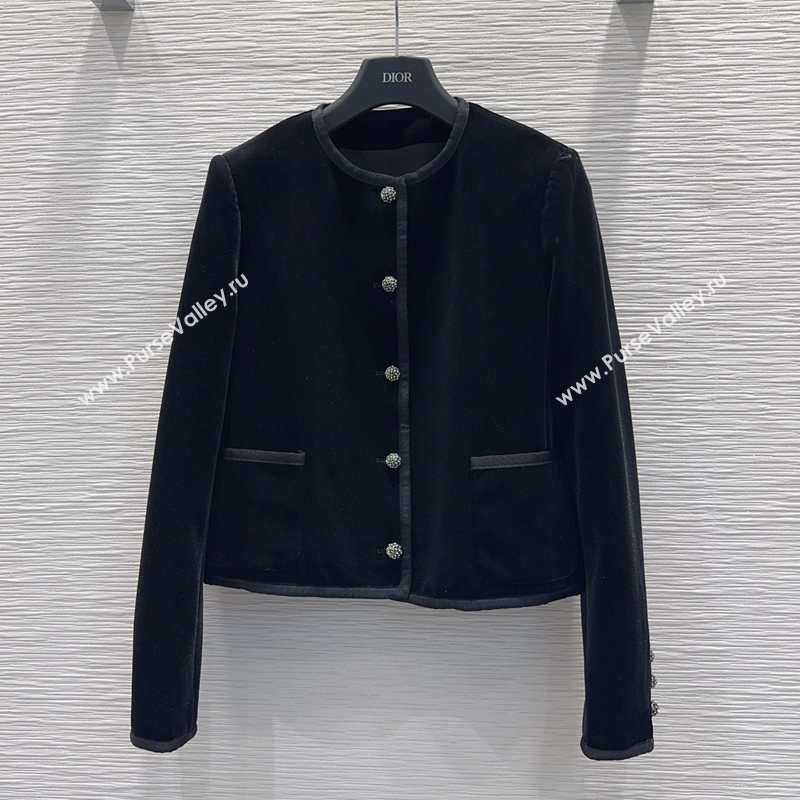 Dior Velvet Jacket Black 2025 DR110608 (QI-251106008)