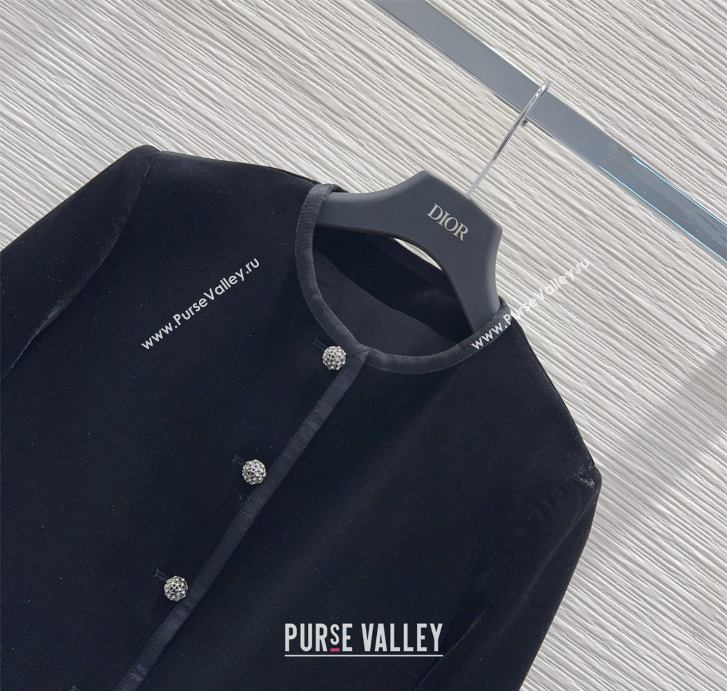 Dior Velvet Jacket Black 2025 DR110608 (QI-251106008)