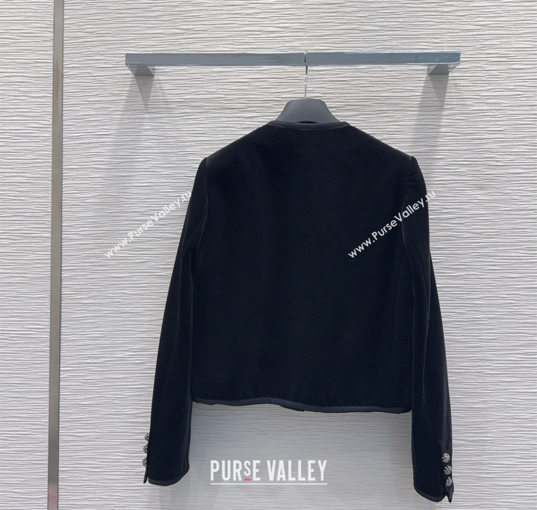Dior Velvet Jacket Black 2025 DR110608 (QI-251106008)