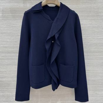 Dior Ruffled Cardigan Royal Blue 2025 DR110679 (QI-251106079)