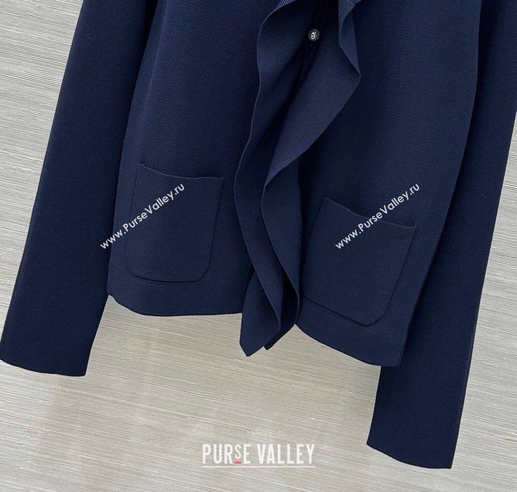 Dior Ruffled Cardigan Royal Blue 2025 DR110679 (QI-251106079)