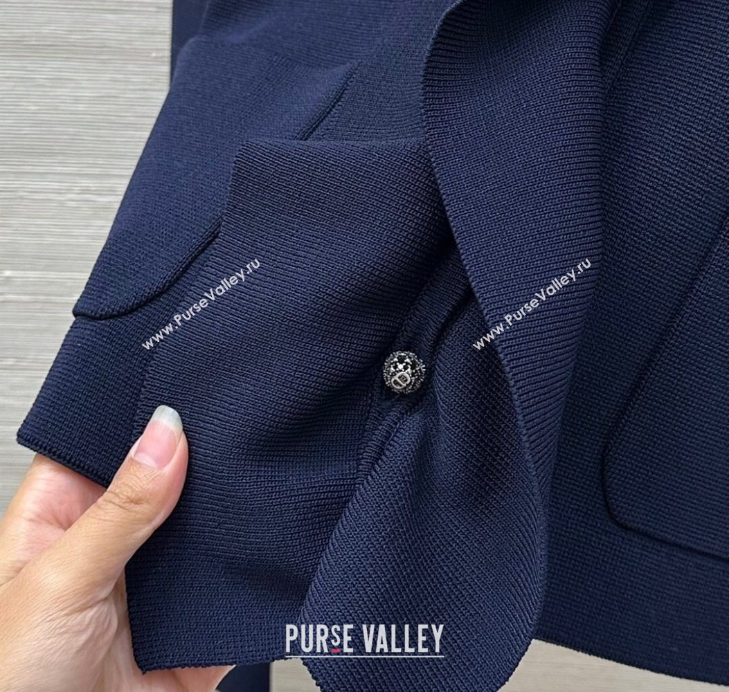 Dior Ruffled Cardigan Royal Blue 2025 DR110679 (QI-251106079)