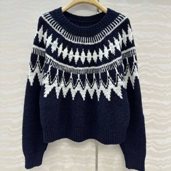 Dior Fair Isle Snow Sweaters Blue 2025 (QI-251106083)