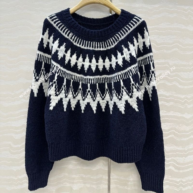 Dior Fair Isle Snow Sweaters Blue 2025 (QI-251106083)