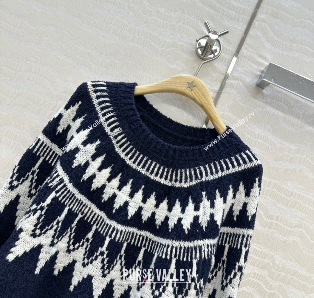 Dior Fair Isle Snow Sweaters Blue 2025 (QI-251106083)