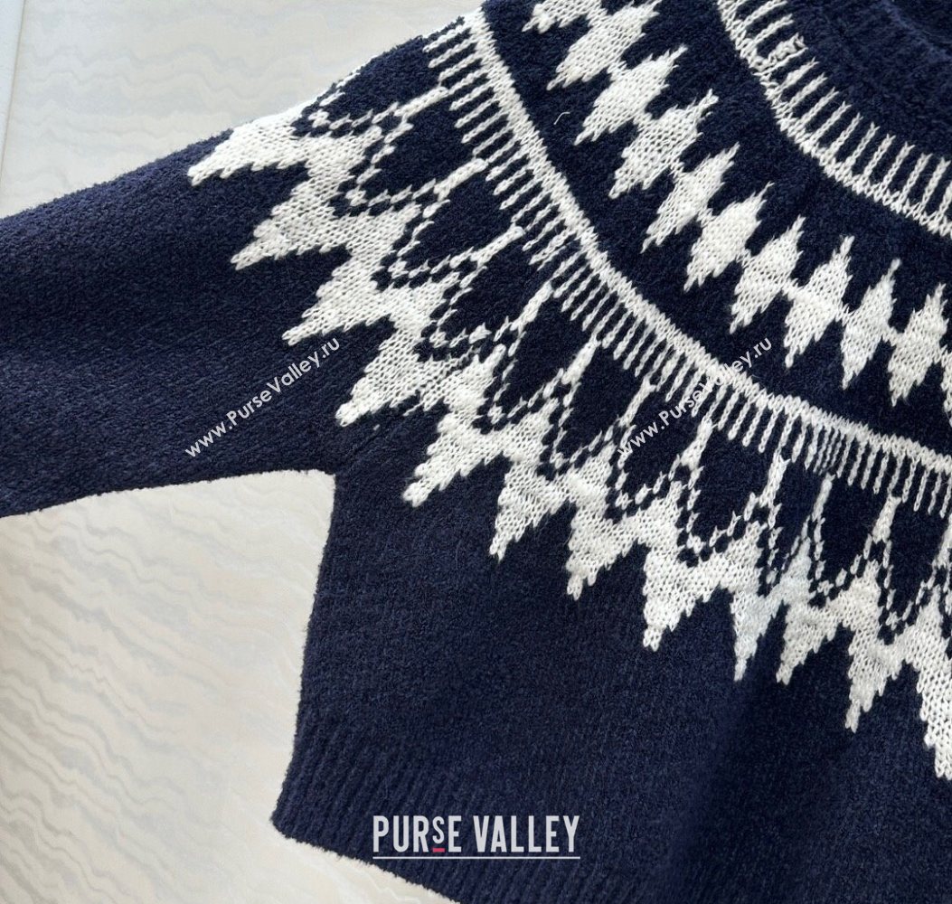 Dior Fair Isle Snow Sweaters Blue 2025 (QI-251106083)