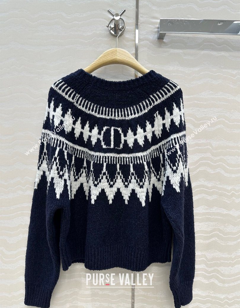Dior Fair Isle Snow Sweaters Blue 2025 (QI-251106083)