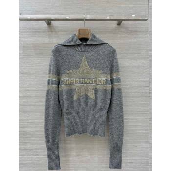 Dior Wool Cashmere Top with Star Grey 2025 DR110684 (QI-251106084)