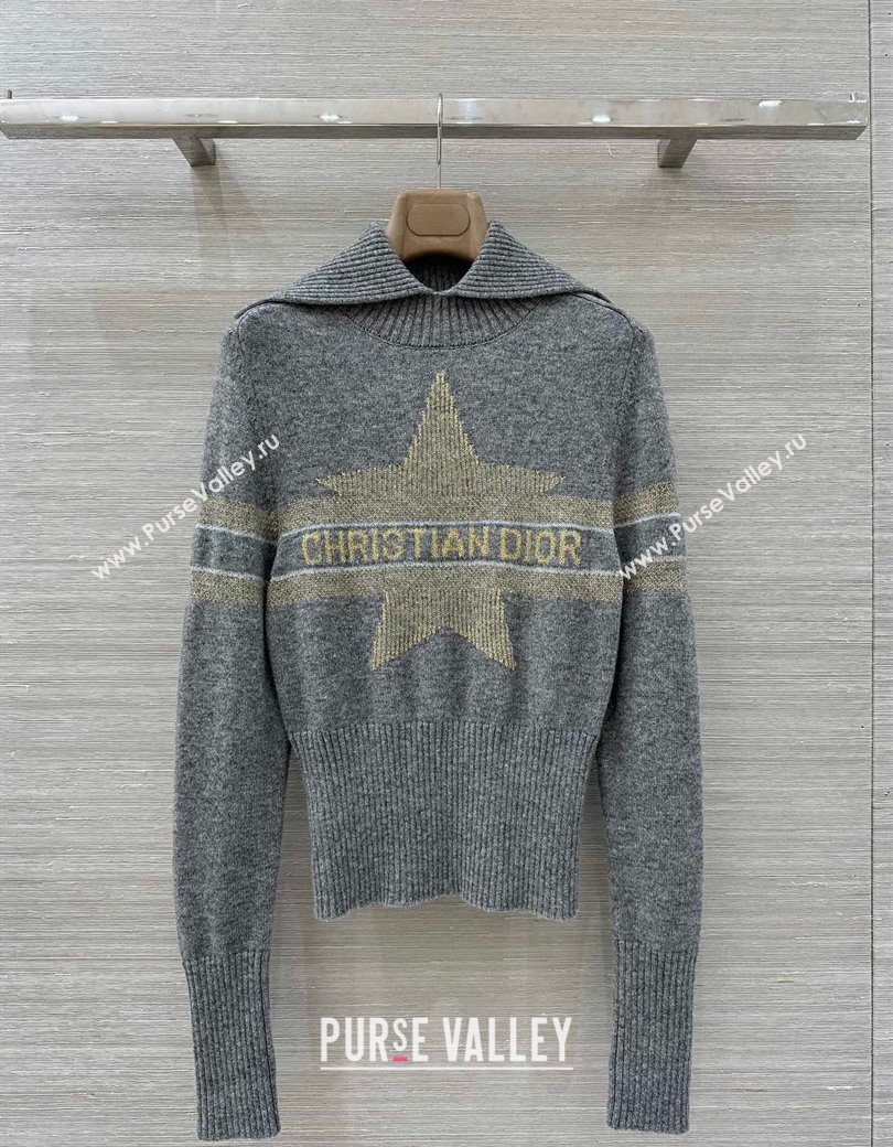 Dior Wool Cashmere Top with Star Grey 2025 DR110684 (QI-251106084)