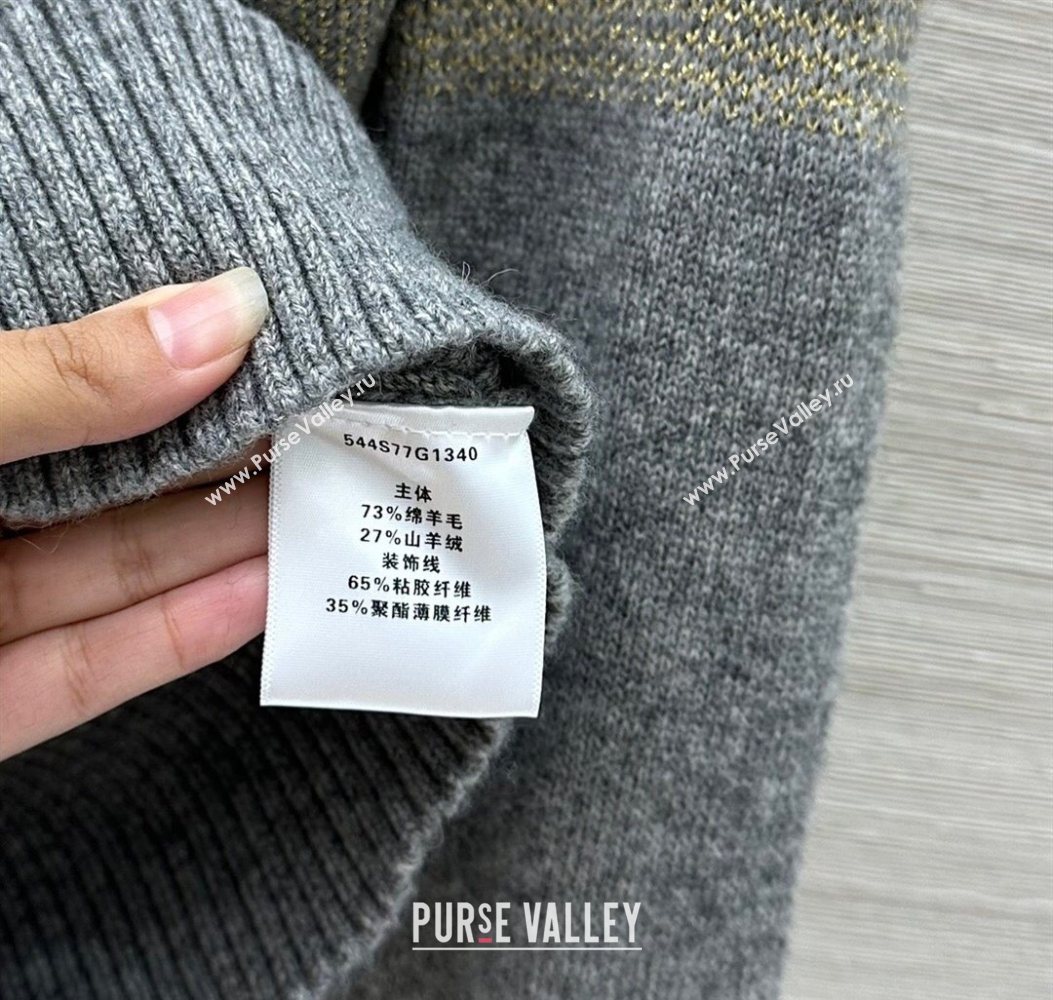 Dior Wool Cashmere Top with Star Grey 2025 DR110684 (QI-251106084)