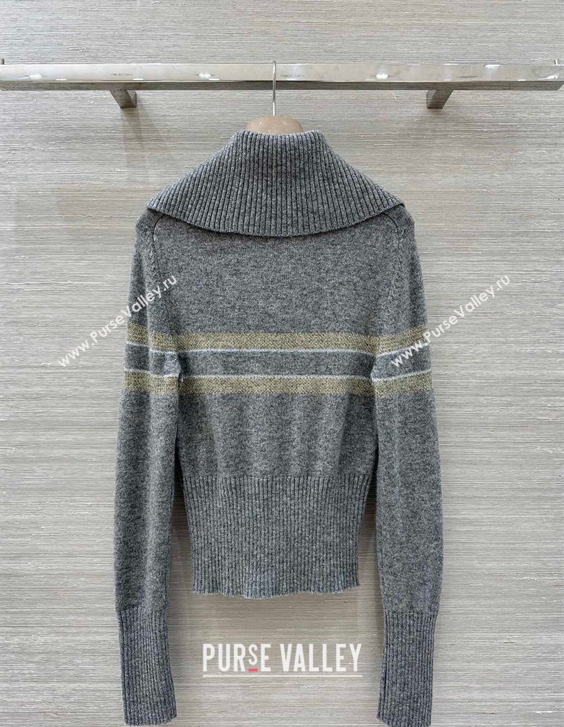 Dior Wool Cashmere Top with Star Grey 2025 DR110684 (QI-251106084)