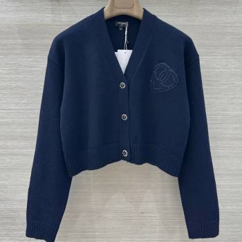 Chanel Wool Heart Cardigan Blue 2025 CH110659 (QI-251106062)