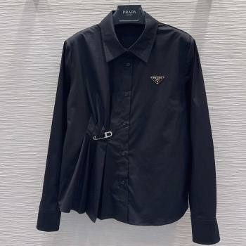 Prada Cotton Shirt Black 2025 DR110655 (QI-251106055)