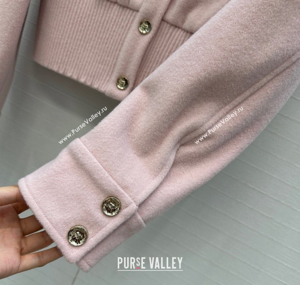 Chanel Wool Short Jacket with Heart Light Pink 2025 CH110686 (QI-251106086)
