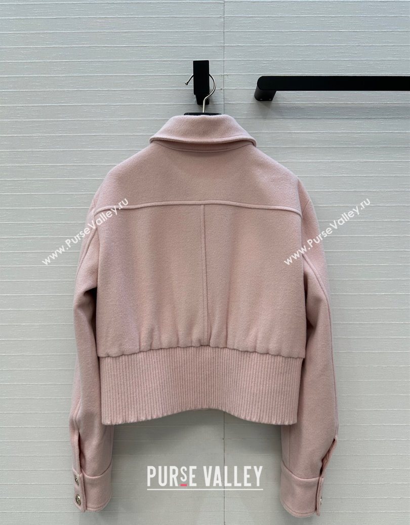 Chanel Wool Short Jacket with Heart Light Pink 2025 CH110686 (QI-251106086)