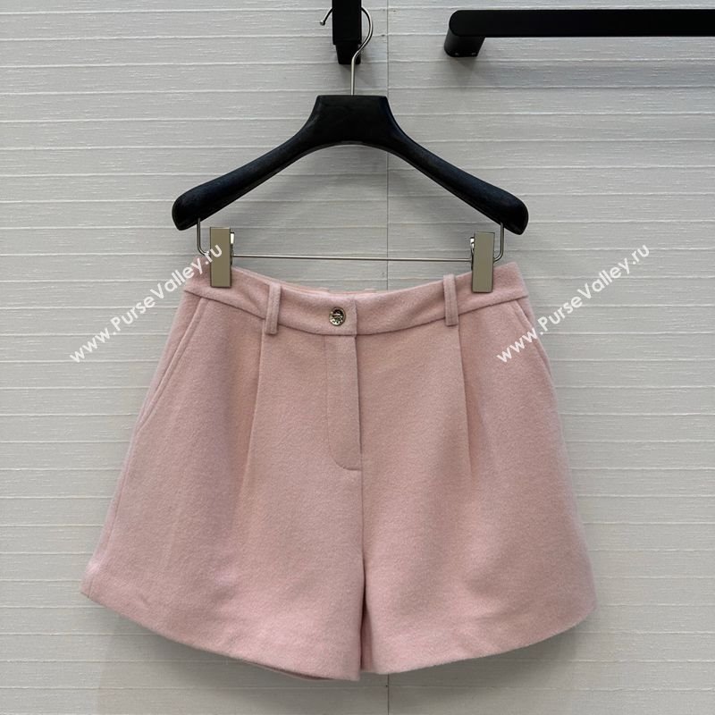 Chanel Wool Shorts with Heart Light Pink 2025 CH110686 (QI-251106087)