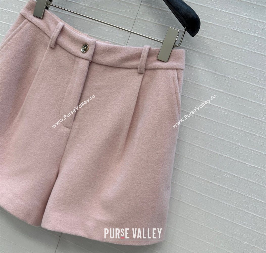 Chanel Wool Shorts with Heart Light Pink 2025 CH110686 (QI-251106087)
