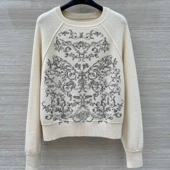 Dior Wool Cashmere Sweater White 2025 DR110653 (QI-251106053)