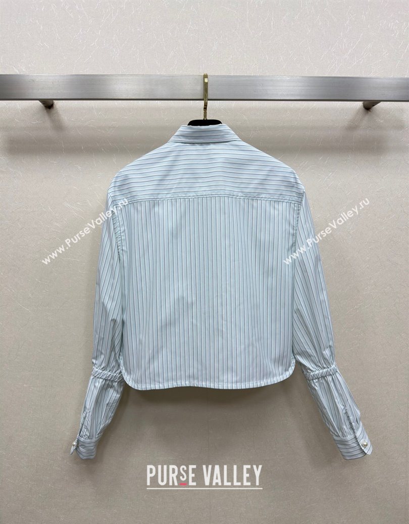Chanel Cotton Striped Shirt Blue 2025 CH110669 (QI-251106069)
