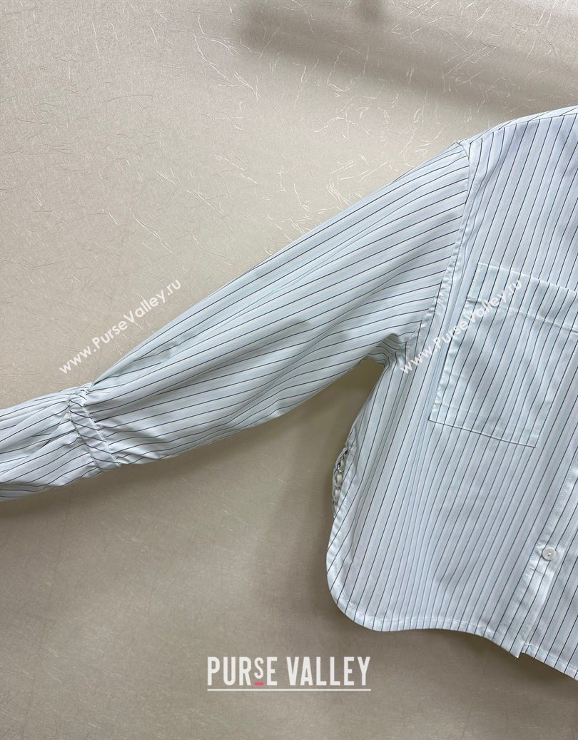 Chanel Cotton Striped Shirt Blue 2025 CH110669 (QI-251106069)