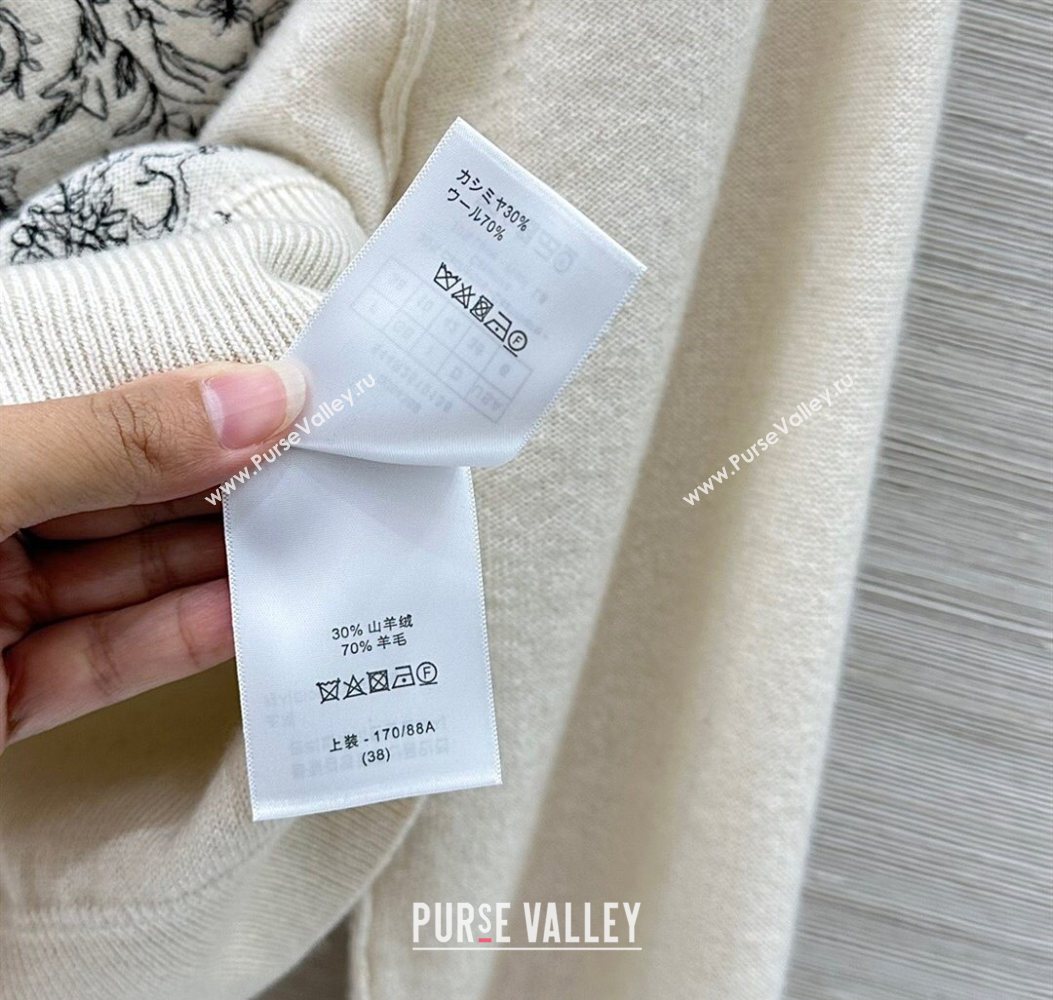 Dior Wool Cashmere Sweater White 2025 DR110653 (QI-251106053)