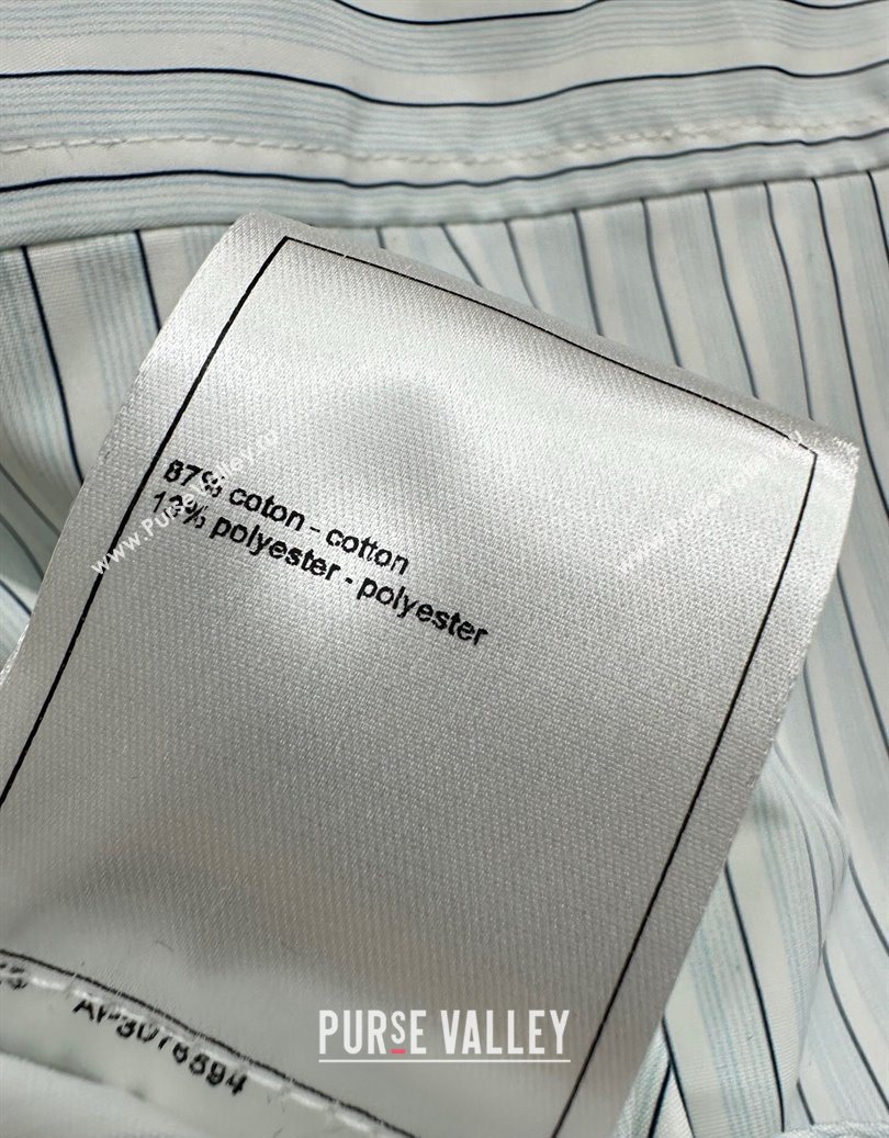 Chanel Cotton Striped Shirt Blue 2025 CH110669 (QI-251106069)