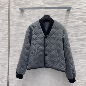 Dior Quilted Padded Jacket Grey 2025 DR110645 (QI-251106045)