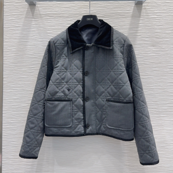 Dior Quilted Padded Jacket Grey 2025 DR110646 (QI-251106047)
