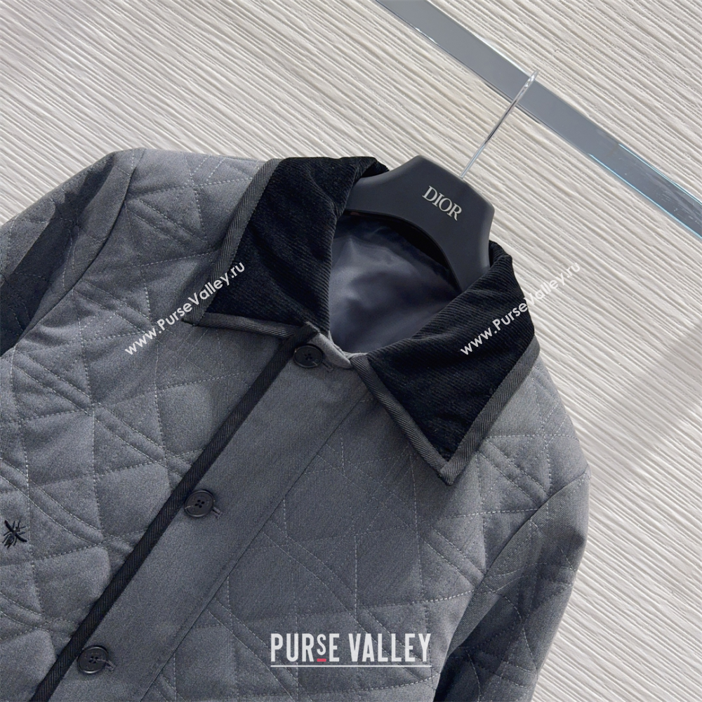 Dior Quilted Padded Jacket Grey 2025 DR110646 (QI-251106047)