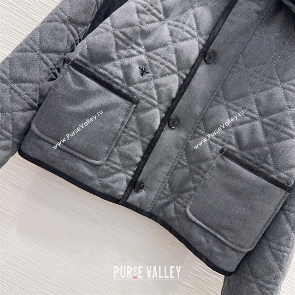 Dior Quilted Padded Jacket Grey 2025 DR110646 (QI-251106047)